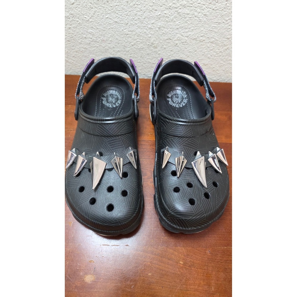 Crocs Black Panther Wakanda Forever All-Terrain Clogs Mens 9 W11 Black Marvel